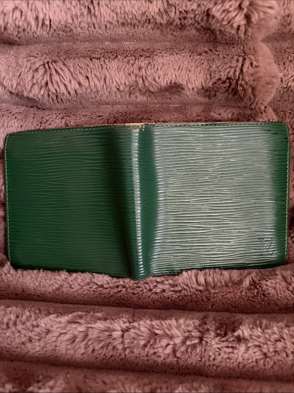 Louis Vuitton Dark Green Textured Bi-Fold Wallet